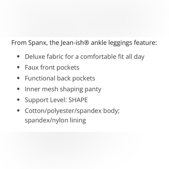 NWOT Spanx The Jean-ish Ankle Leggings Jeans - Picture 9 of 9